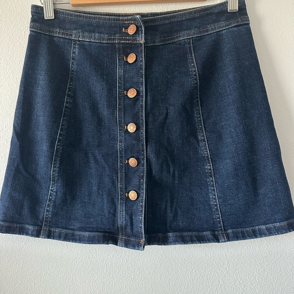 Madewell Dark Blue Button-Up Mini Skirt